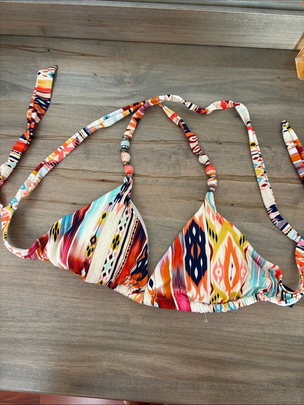 Multicolor Ikat Triangle Bikini Top - Women Accessories